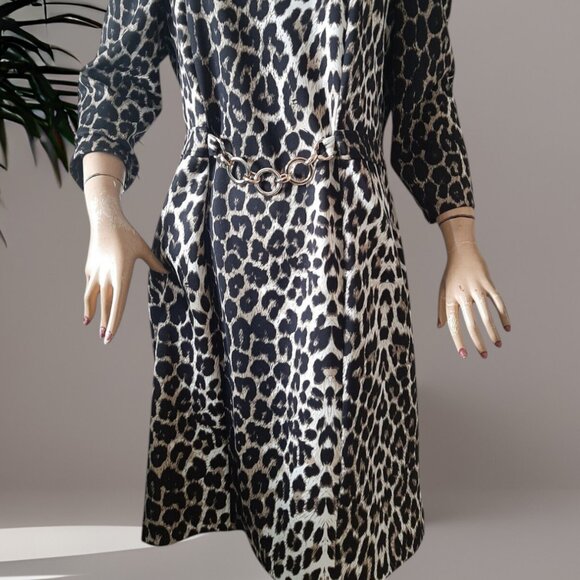 Cartise Animal Print Dress with Gold Chain Detail Dress Women's CAN 20 US 18 - Picture 3 of 5